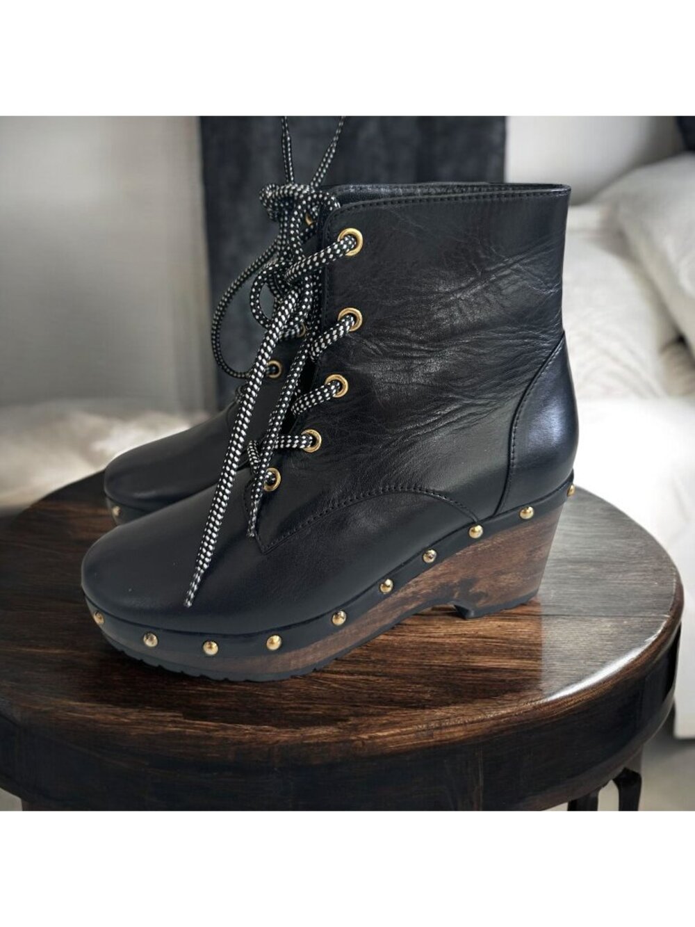 OPENING CEREMONY Black Leathern Platform Boots Size 6 / 36